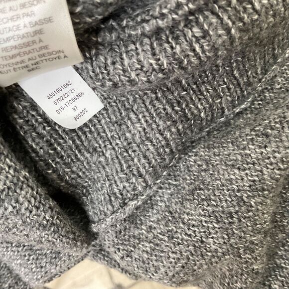 Chico's Tunic  Mock Neck Sweater size M heather gray Cotton Blend Rounded Hem - Picture 7 of 13